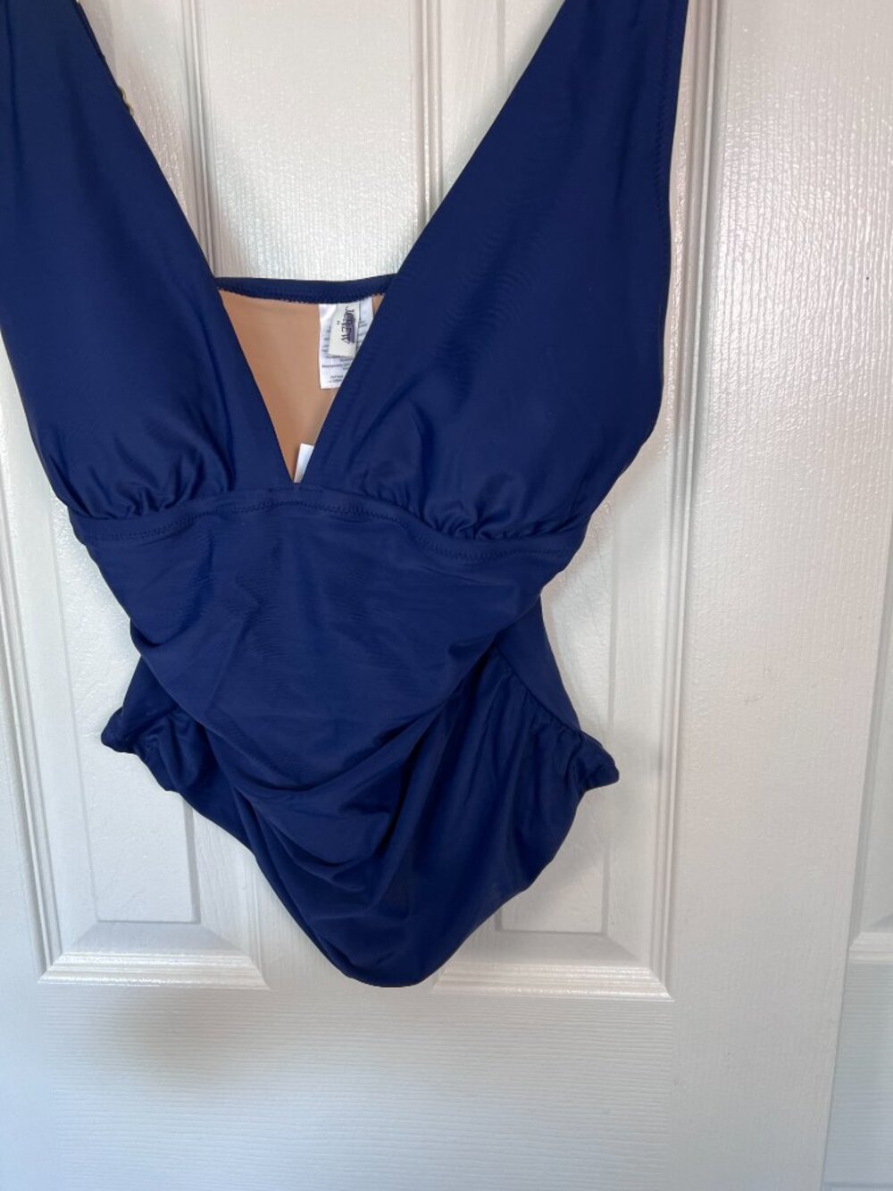 J.Crew Factory Ruched Tankini Top Antique Navy Size Med NWT - Picture 7 of 8